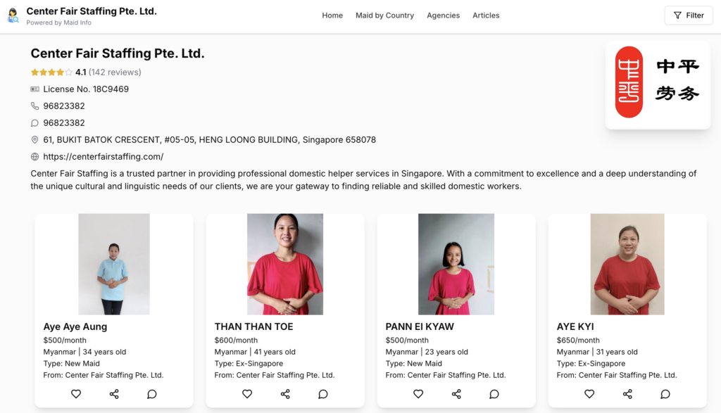 Maid Agency Info Image